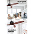 Devanti 52'' Ceiling Fan DC Motor 3 Blades w/Light - Dark Wood | Appliances > Fans