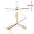 Devanti 52'' Ceiling Fan DC Motor LED Light Remote - Light Wood | Appliances > Fans