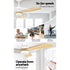 Devanti 52'' Ceiling Fan DC Motor LED Light Remote - Light Wood | Appliances > Fans