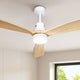 Devanti 52'' Ceiling Fan DC Motor LED Light Remote - Light Wood | Appliances > Fans