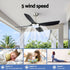 Devanti 52'' Ceiling Fan DC Motor w/Light w/Remote Black | Outdoorium