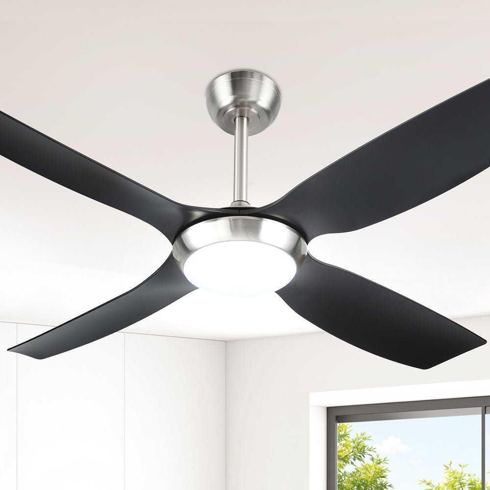 Devanti 52'' Ceiling Fan DC Motor w/Light w/Remote Black | Outdoorium