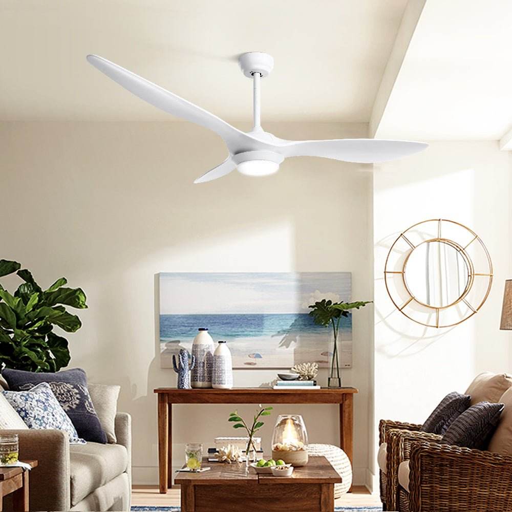 Devanti 52'' Ceiling Fan DC Motor w/Light w/Remote - White - Outdoorium