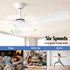 Devanti 52-Inch 3-Blade DC Ceiling Fan with Remote - White