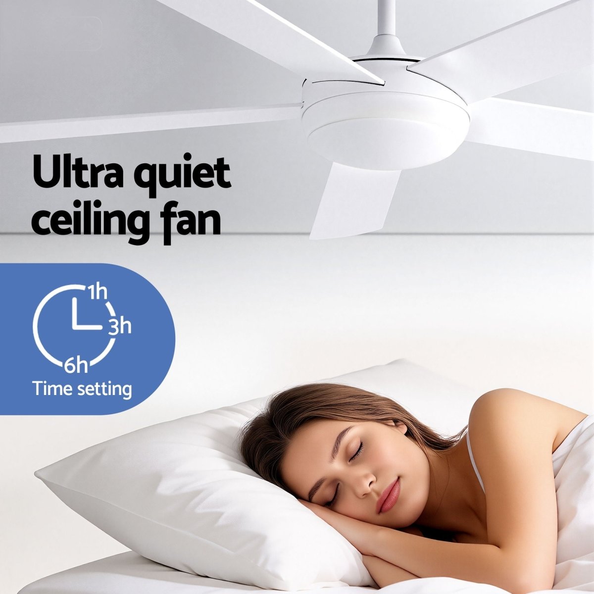 Devanti 52-Inch 5-Blade DC Ceiling Fan with Light & Remote - White
