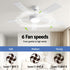 Devanti 52-Inch 5-Blade DC Ceiling Fan with Light & Remote - White