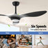 Devanti 52-Inch DC Ceiling Fan with Light & Remote - Black