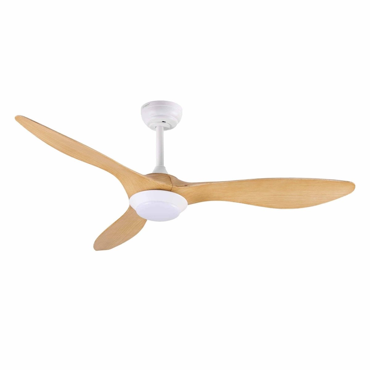 Devanti 52-Inch DC Ceiling Fan with Light & Remote - Wood