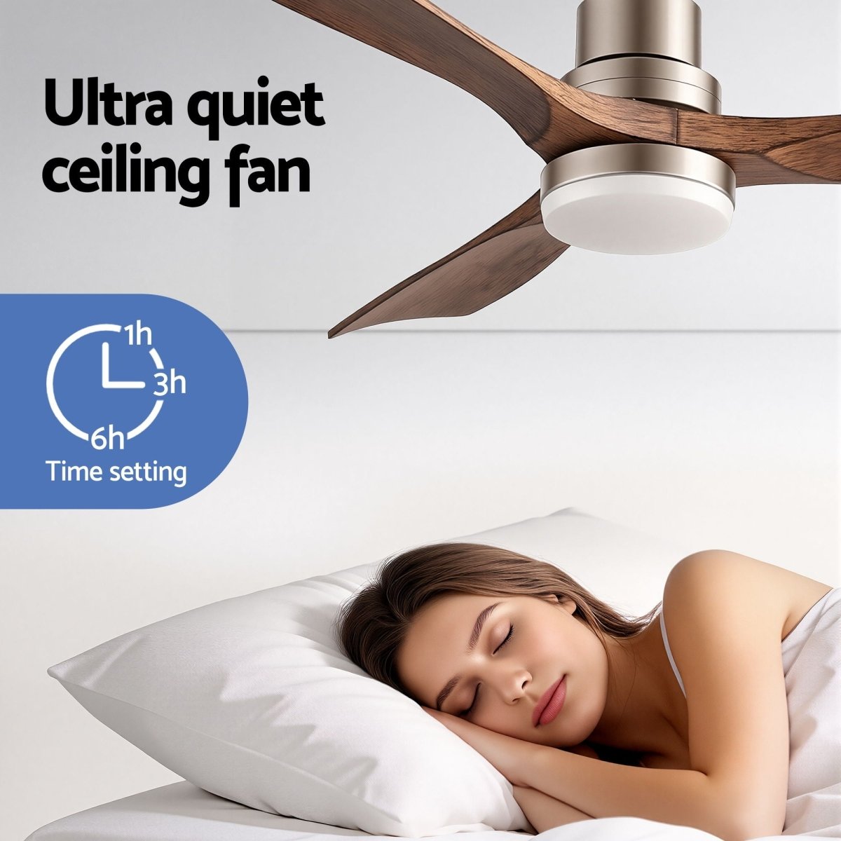 Devanti 52-Inch Smart DC Ceiling Fan with Light - Timber/Brown