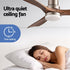 Devanti 52-Inch Smart DC Ceiling Fan with Light - Timber/Brown