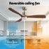 Devanti 52-Inch Smart DC Ceiling Fan with Light - Timber/Brown