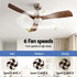 Devanti 52-Inch Smart DC Ceiling Fan with Light - Timber/Brown