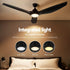 Devanti 64 Inch Ceiling Fan DC Motor w/Light w/Remote - Black - Outdoorium