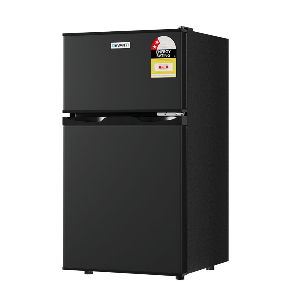 Devanti 80L Bar Fridge Mini Freezer Refrigerator Black - Outdoorium