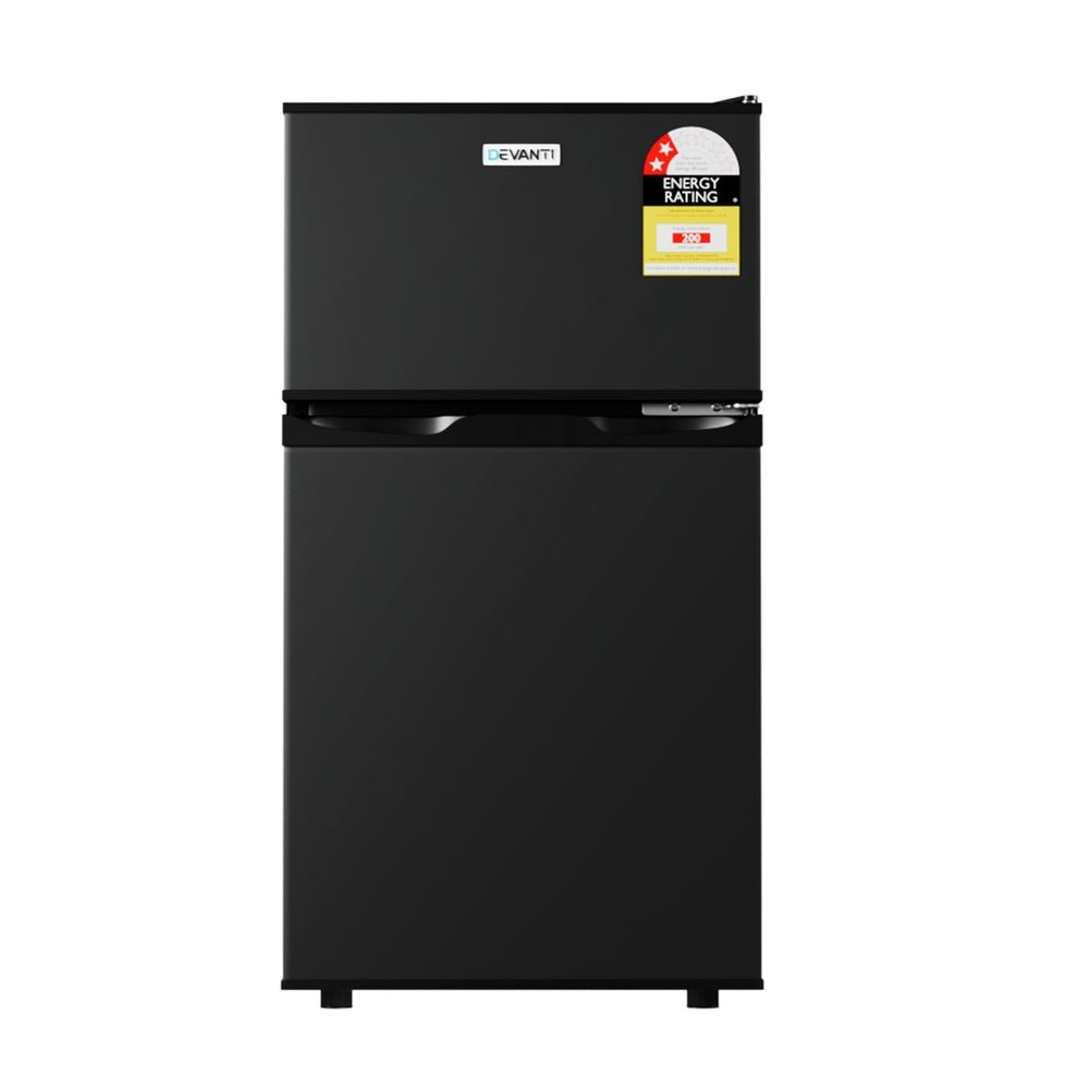 Devanti 80L Bar Fridge Mini Freezer Refrigerator Black - Outdoorium