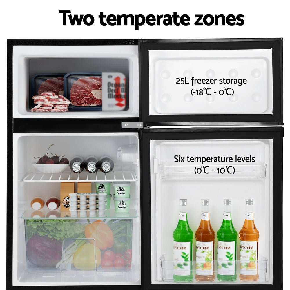 Devanti 85L Bar Fridge Mini Freezer Refrigerator Black | Appliances > Fridges