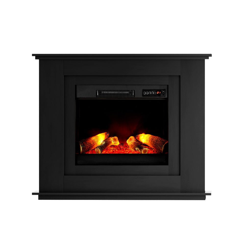 Devanti Electric Fireplace Fire Heater 2000W Black - Outdoorium