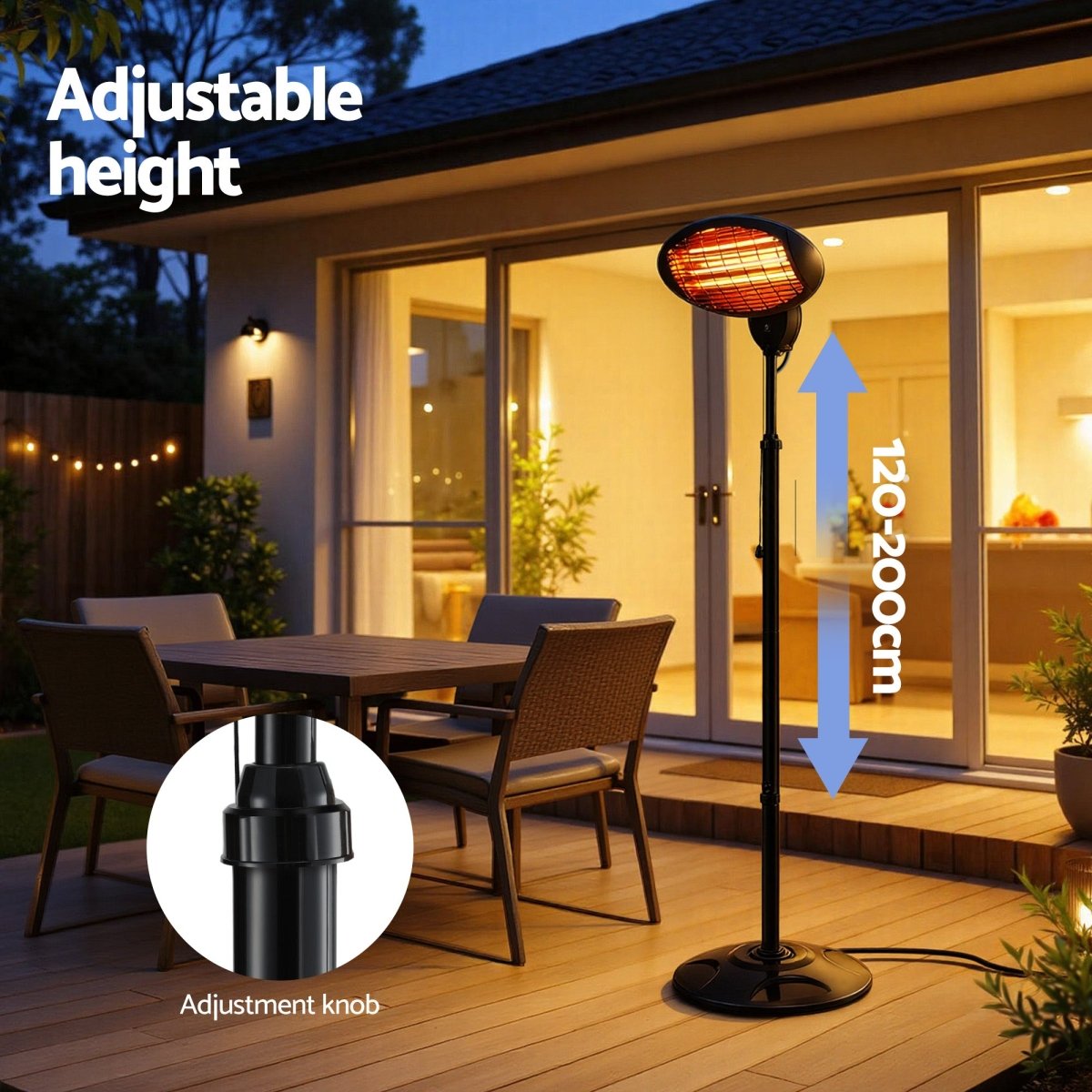 Devanti Electric Patio Heater 2000W | Appliances > Heaters
