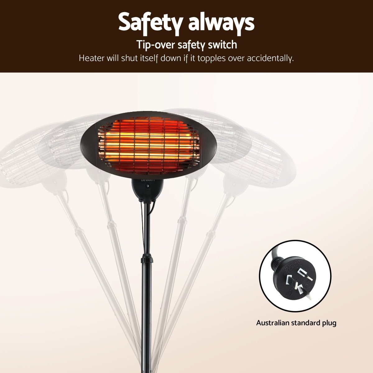 Devanti Electric Patio Heater 2000W | Appliances > Heaters
