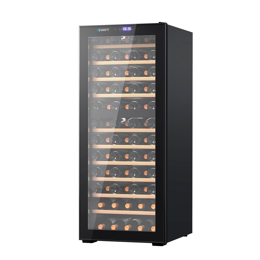 Devanti Wine Cooler Fridge Compressor Dual Zone 80 Bottles - Outdoorium