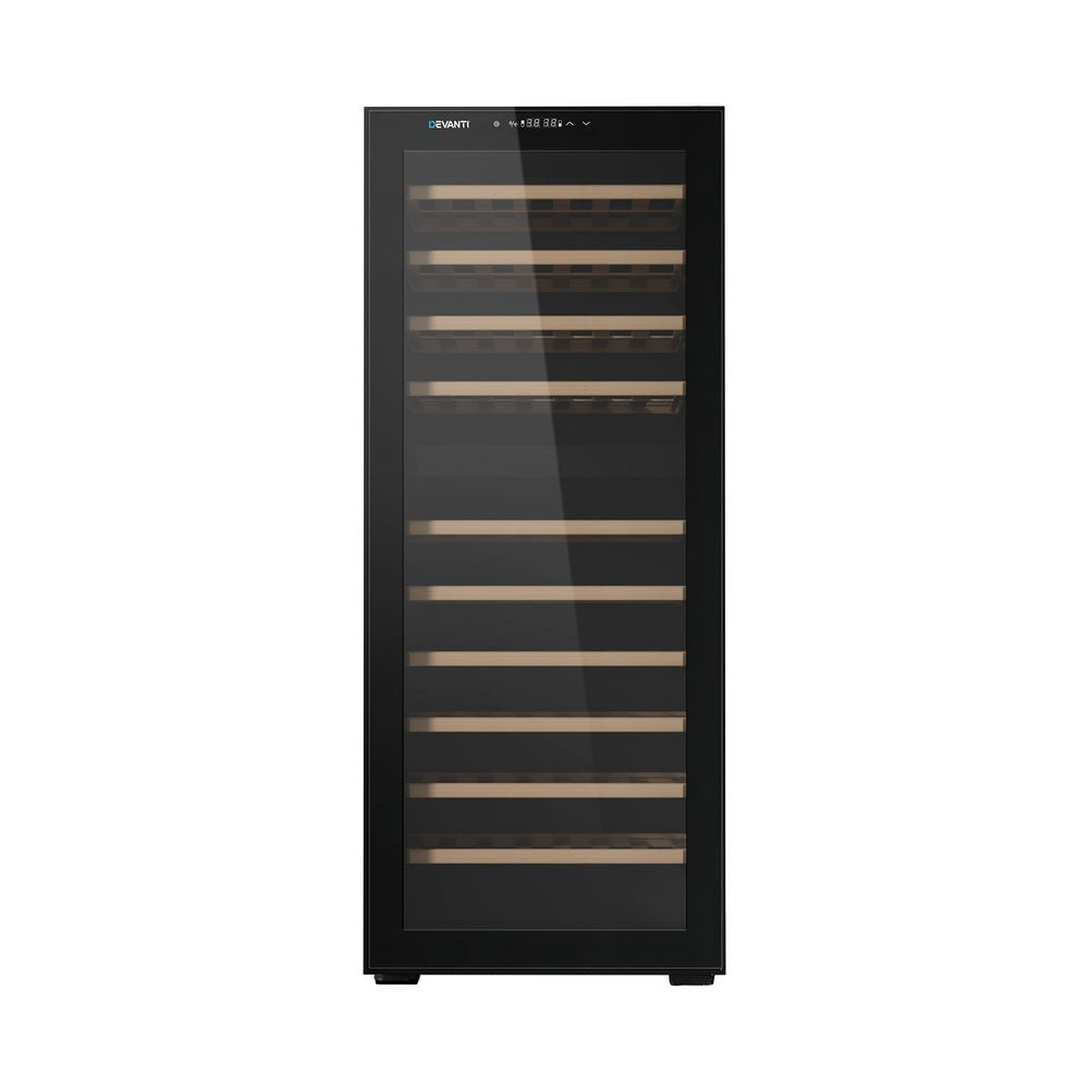 Devanti Wine Cooler Fridge Compressor Dual Zone 80 Bottles - Outdoorium