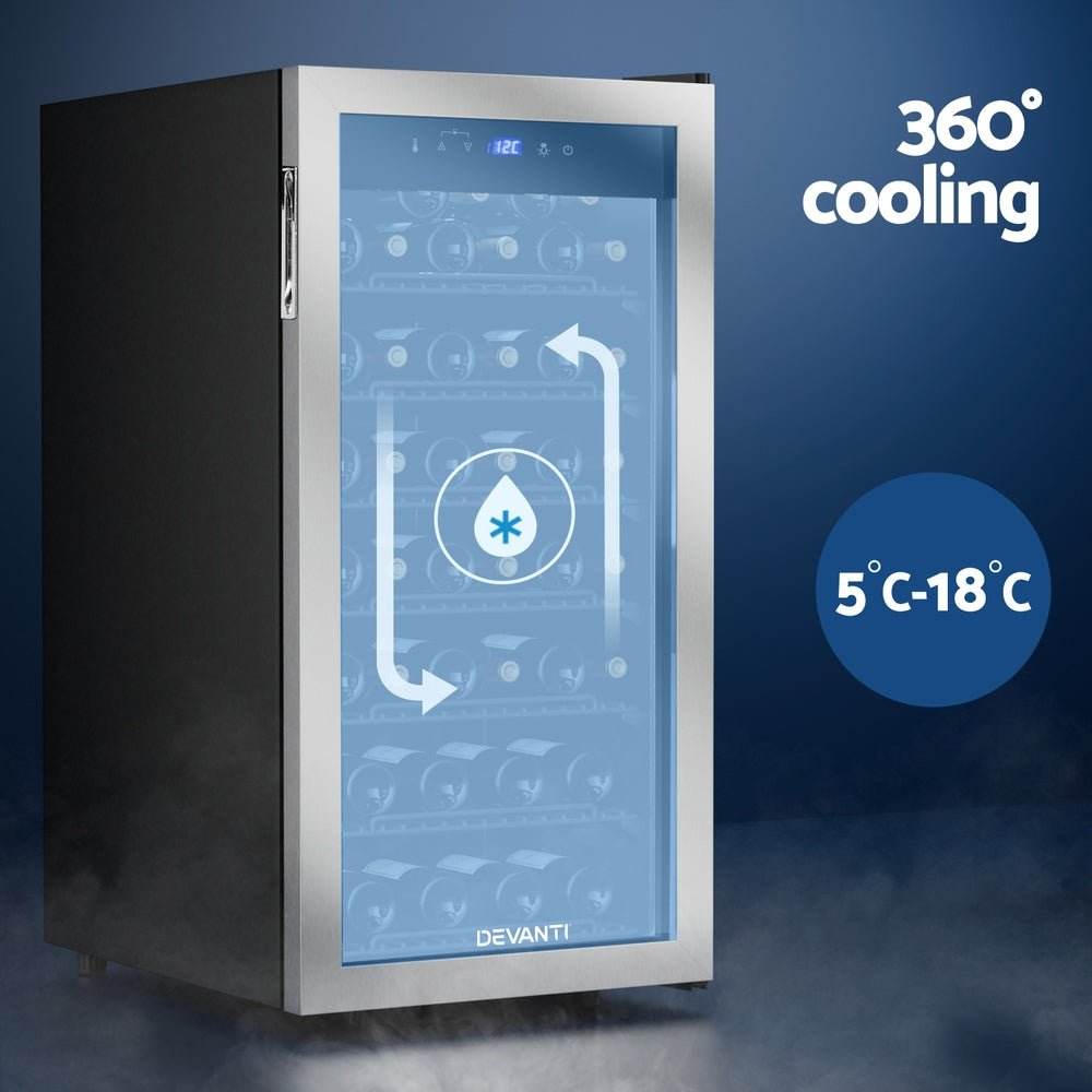 Devanti Wine Fridge Cooler 42 Bottles - Outdoorium