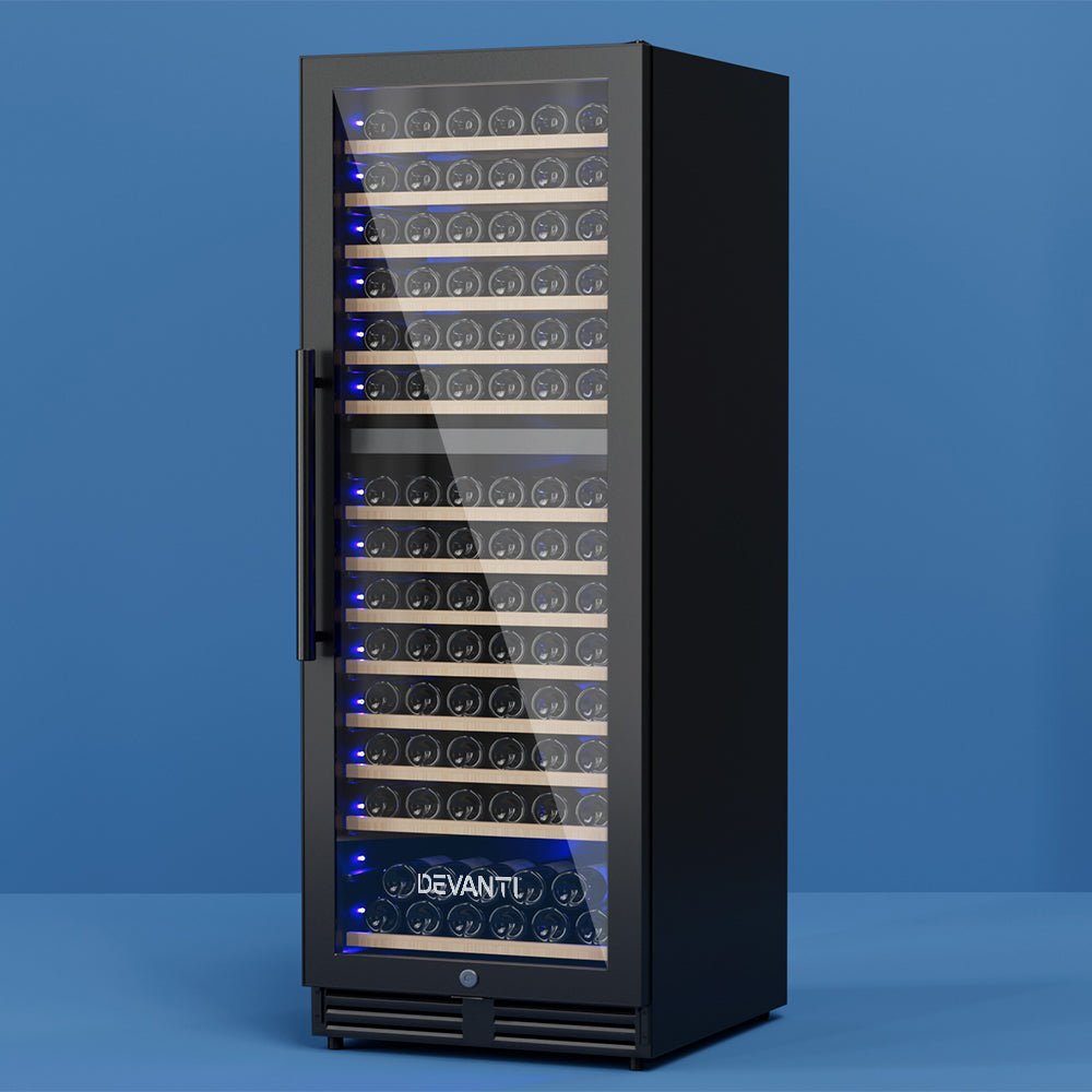 Devanti Wine Fridge Cooler Dual Zone 154 Bottles - Outdoorium