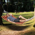 Double Quilted Fabric Hammock, 12 FT Double Hammock with Hardwood Spreader Bars, 2 Person Quilted Hammock with Detachable Pillow and Chains for Camping Outdoor Patio Yard Beach, 480 lbs Capacity | Outdoorium