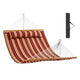 Double Quilted Fabric Hammock 12 FT Double Hammock with Hardwood Spreader Bars 2 Person Quilted Hammock with Detachable Pillow and Chains for Camping Outdoor Patio Yard Beach 480 lbs Capacity | Outdoorium
