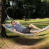 Double Quilted Fabric Hammock, 12 FT Double Hammock with Hardwood Spreader Bars, 2 Person Quilted Hammock with Detachable Pillow and Chains for Camping Outdoor Patio Yard Beach, 480 lbs Capacity | Outdoorium