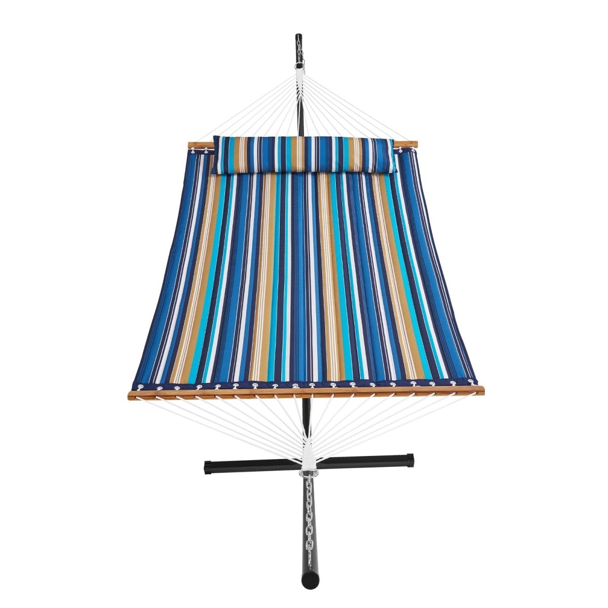 Double Quilted Fabric Hammock Two Person Hammock with Stand 480lb Capacity | Outdoorium