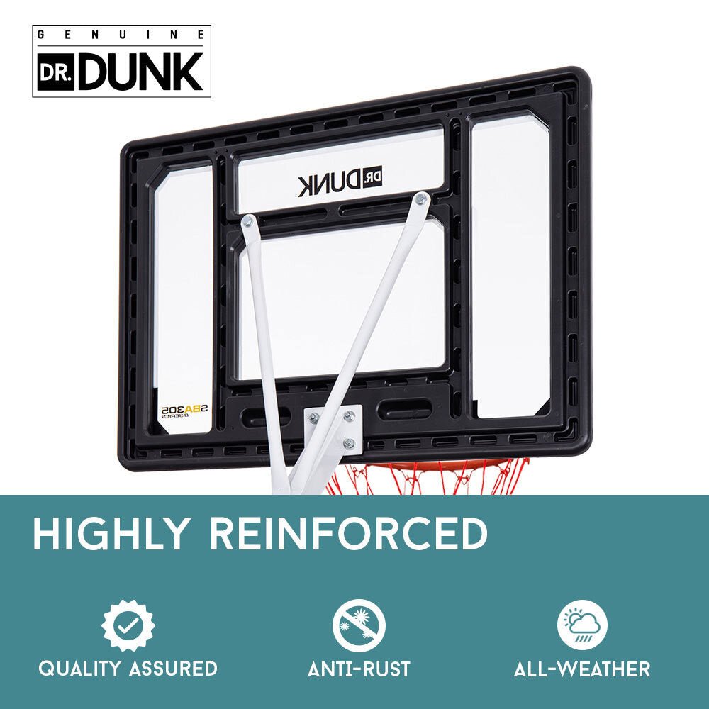 Dr.Dunk Portable Basketball Hoop Stand System Height Adjustable Net Ring Kids - Outdoorium