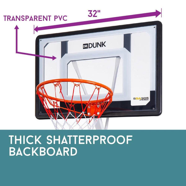 Dr.Dunk Portable Basketball Hoop Stand System Height Adjustable Net