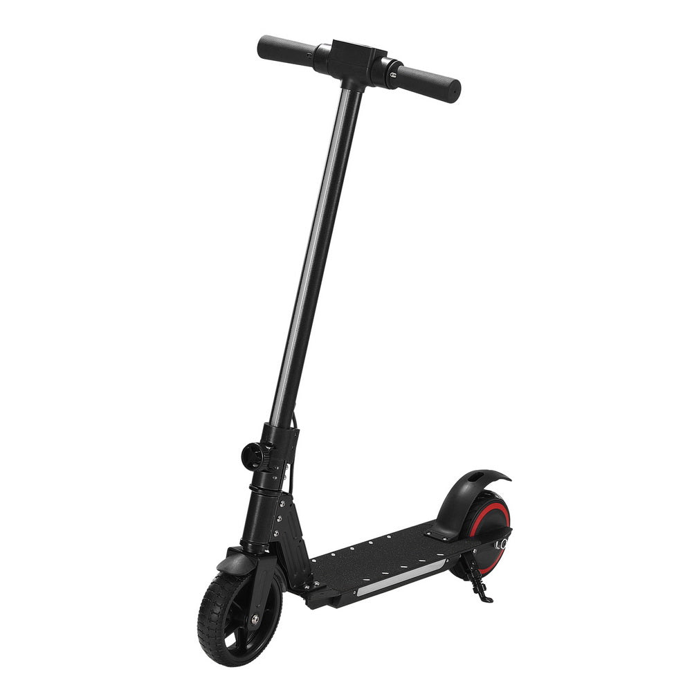 Electric Scooter 130W 16KM/H LED Light Folding Portable Riding Commuter Black - Outdoorium