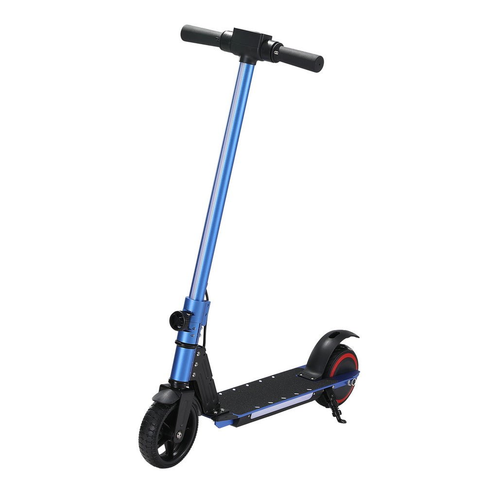 Electric Scooter 130W 16KM/H LED Light Folding Portable Riding Commuter Blue - Outdoorium