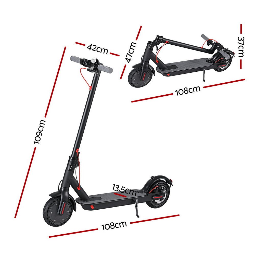 Electric Scooter 500W 25KM/H Folding Portable Riding For Adults Commuter Black - Outdoorium