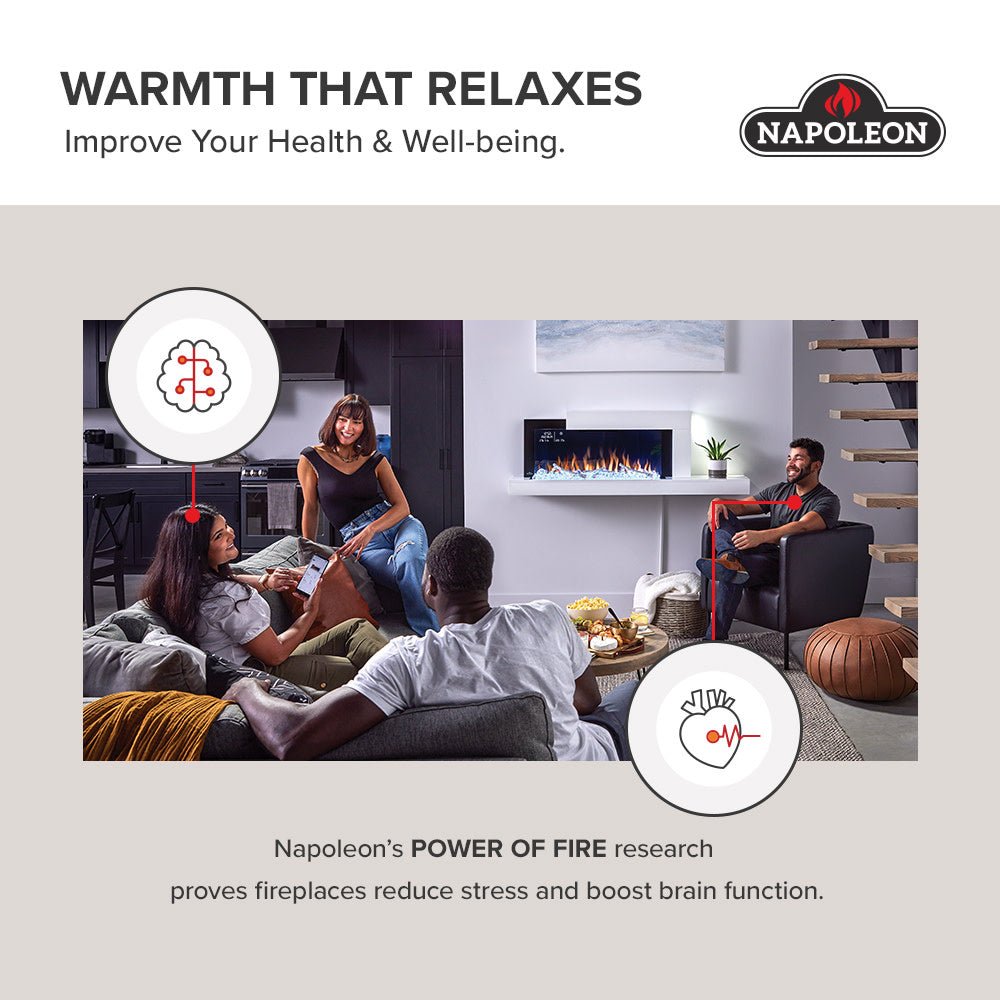 Entice Series Wall - Hanging Electric Fireplace | Outdoorium