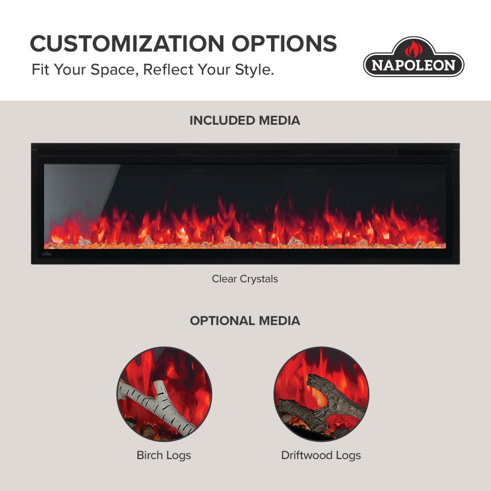 Entice Series Wall - Hanging Electric Fireplace | Outdoorium