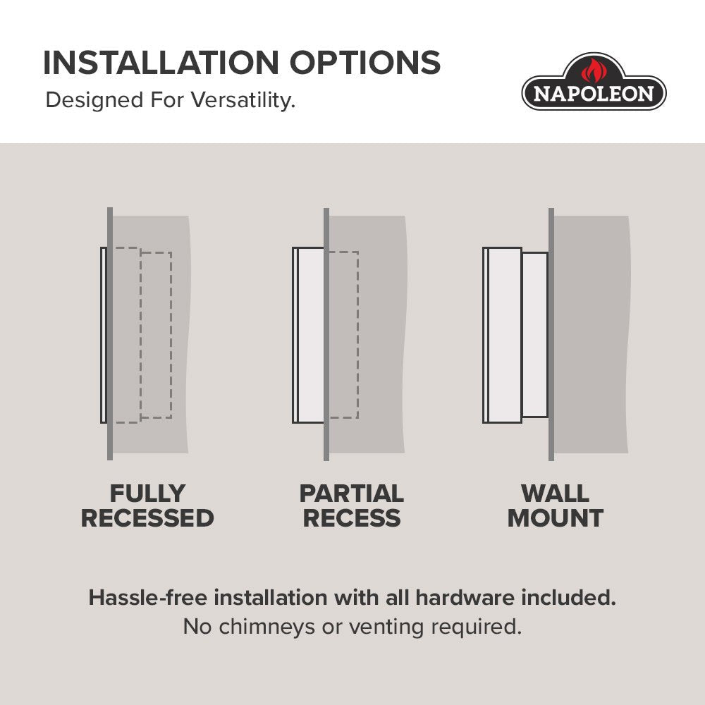 Entice Series Wall - Hanging Electric Fireplace | Outdoorium