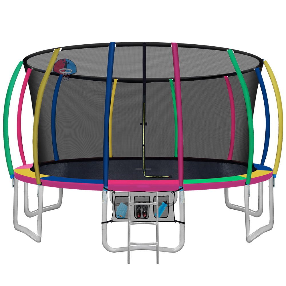 Everfit 16FT Trampoline for Kids w/ Ladder Enclosure Safety Net Rebounder Colors - Outdoorium