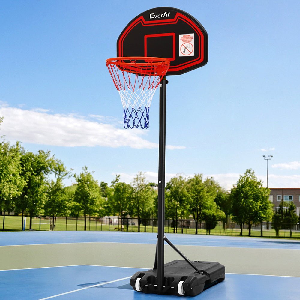 Everfit 2.1M Basketball Hoop Stand System Adjustable Portable Pro Kids Black - Outdoorium