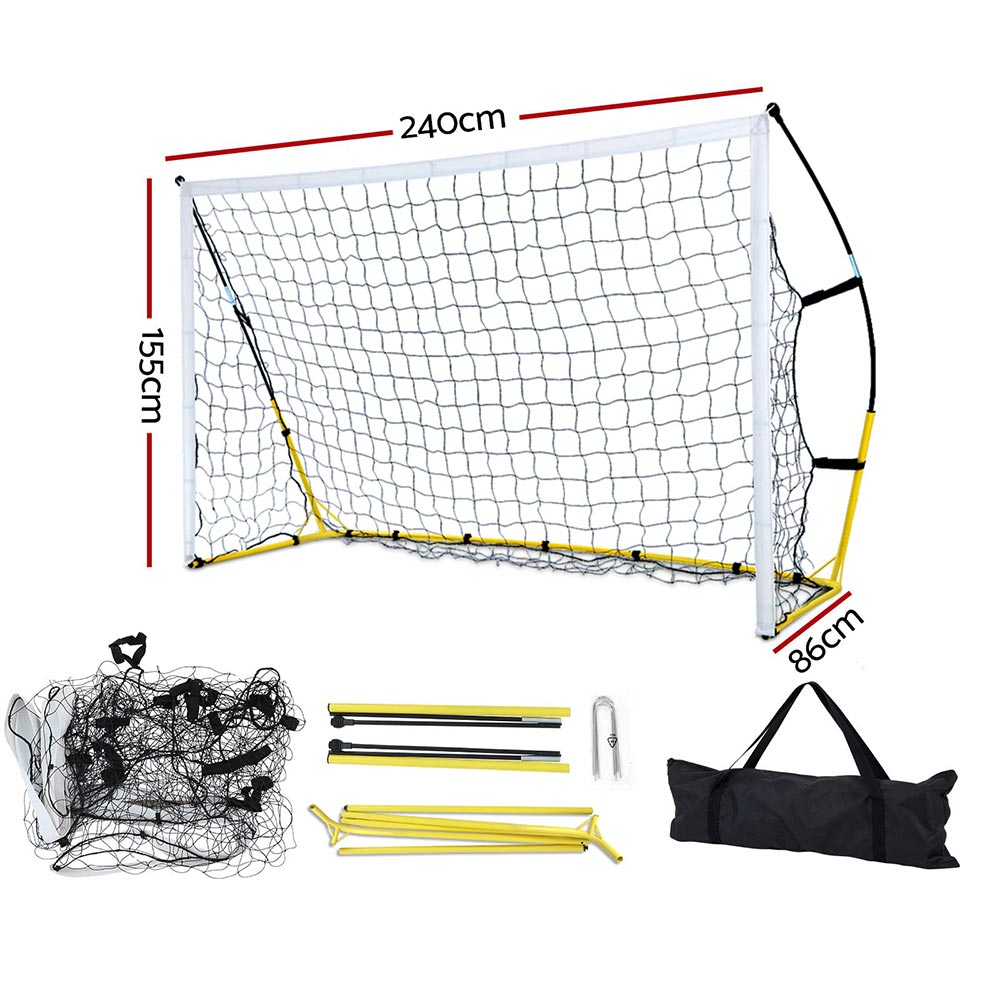 Everfit 2.4m Football Soccer Net Portable Goal Net Rebounder Sports Training - Outdoorium