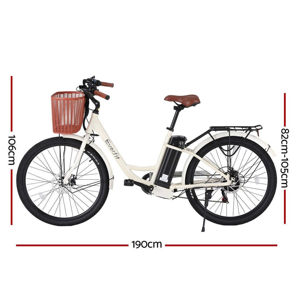 Everfit 26" Electric Bike City Bicycle eBike e - Bike Commuter w/ Battery WH | Outdoorium
