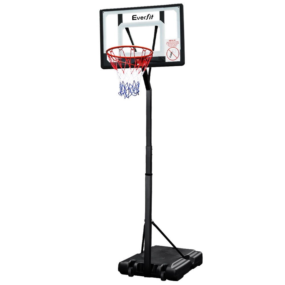 Everfit 2.6M Basketball Hoop Stand System Adjustable Portable Pro Kids Clear - Outdoorium