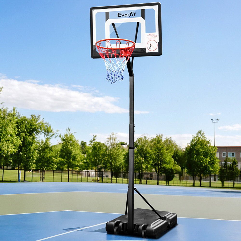 Everfit 2.6M Basketball Hoop Stand System Adjustable Portable Pro Kids Clear - Outdoorium