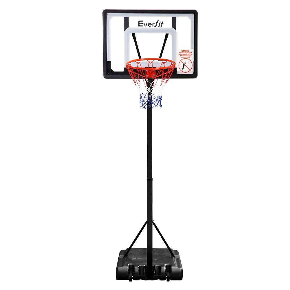 Everfit 2.6M Basketball Hoop Stand System Adjustable Portable Pro Kids Clear - Outdoorium