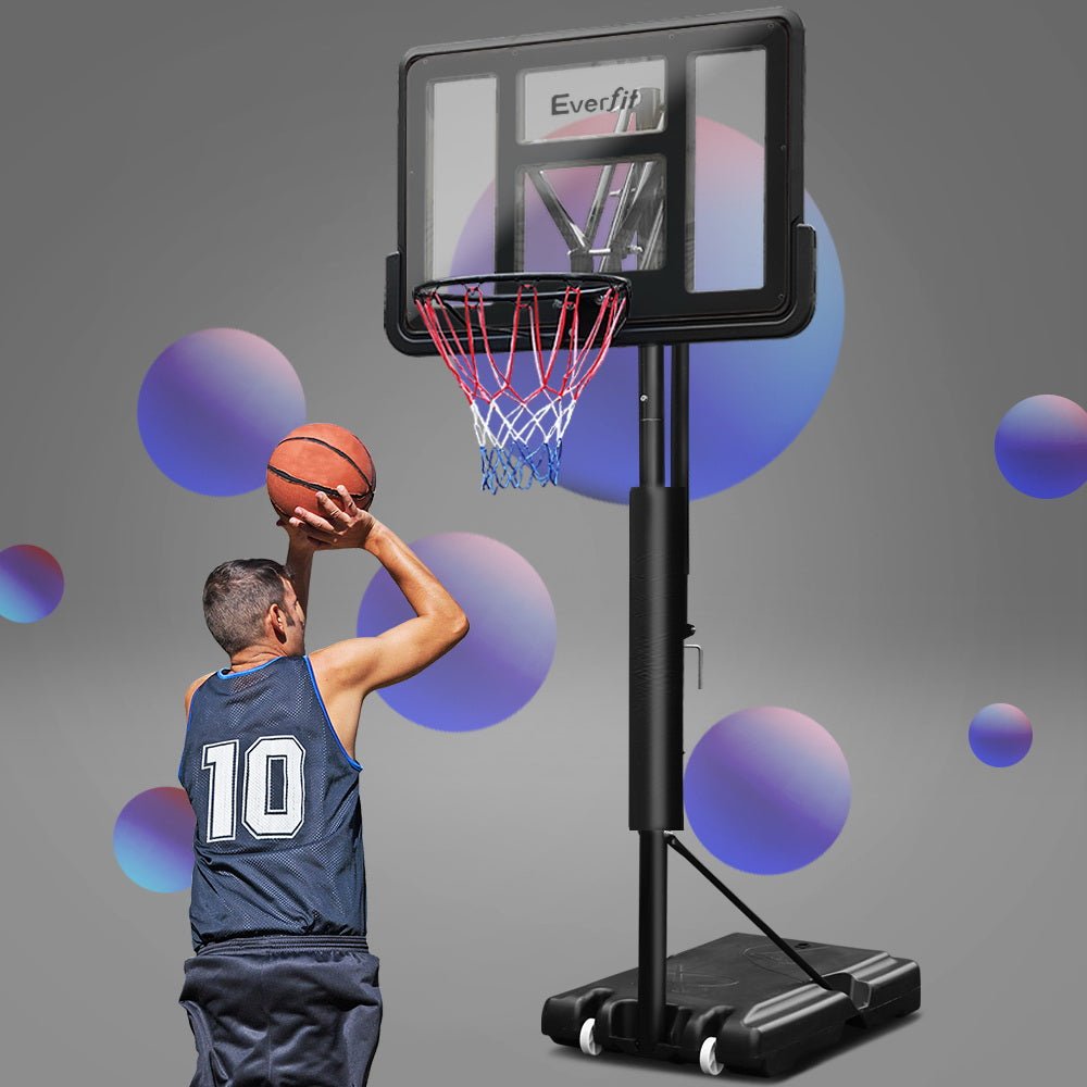 Everfit 3.05M Basketball Hoop Stand System Adjustable Height Portable Pro Black - Outdoorium