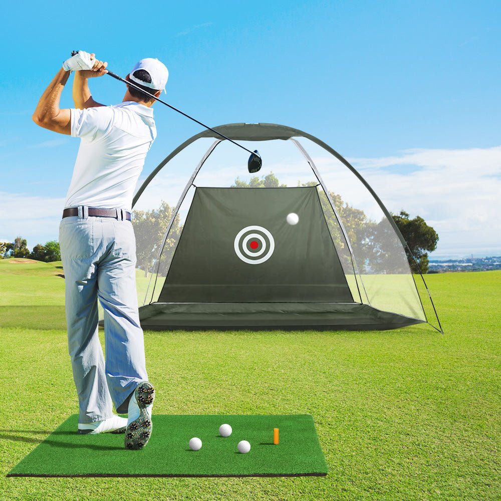 Everfit 3M Golf Practice Net And Training Mat Set Driving Target Green - Outdoorium