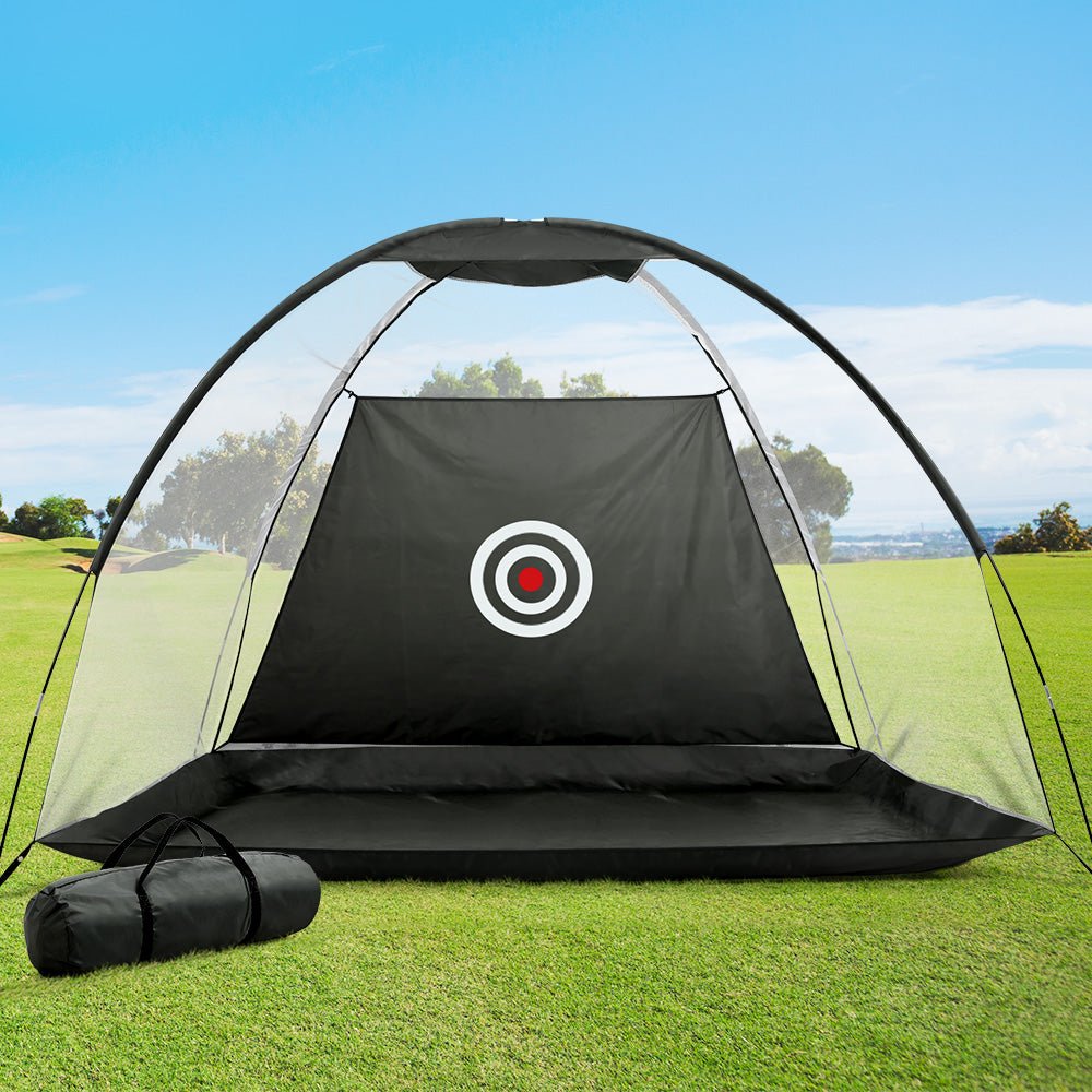 Everfit 3M Golf Practice Net Portable Training Aid Driving Target Tent Black - Outdoorium