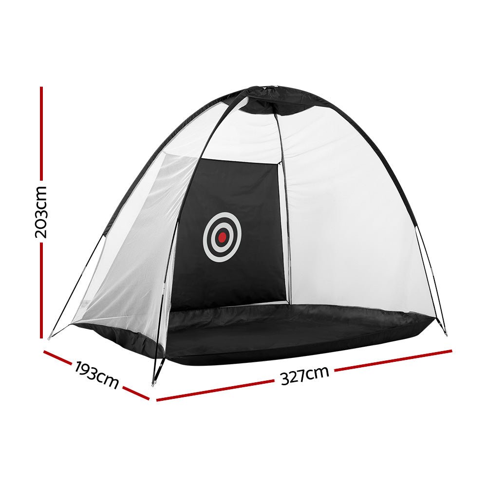 Everfit 3M Golf Practice Net Portable Training Aid Driving Target Tent Black - Outdoorium